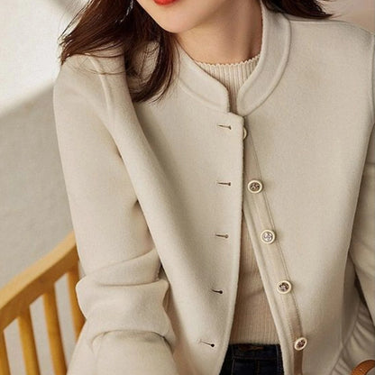 High Quality Women Wool Blends Coat Long Sleeve Ladies Jackets Slim Fit New In Half Short Medium Hot Luxury Elegant