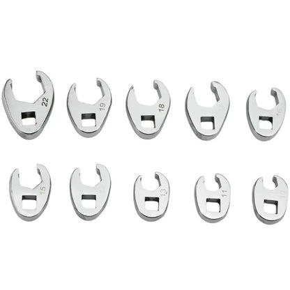 Crowfoot Wrench Set 10 Piece 3 8 Inch Drive Metric 10 To 22mm 4