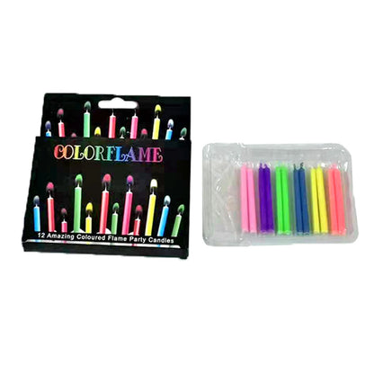 Colorful Multicolour Flame Candles, Birthday Cake, Wedding Party Candles, Kids Decoration & Celebration Party Supplies