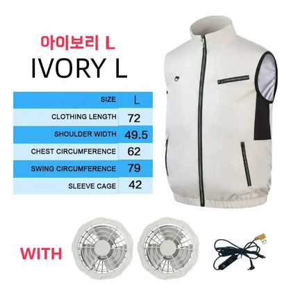 Cooling Fan Vest Breathable Workwear For Hot Weather 15