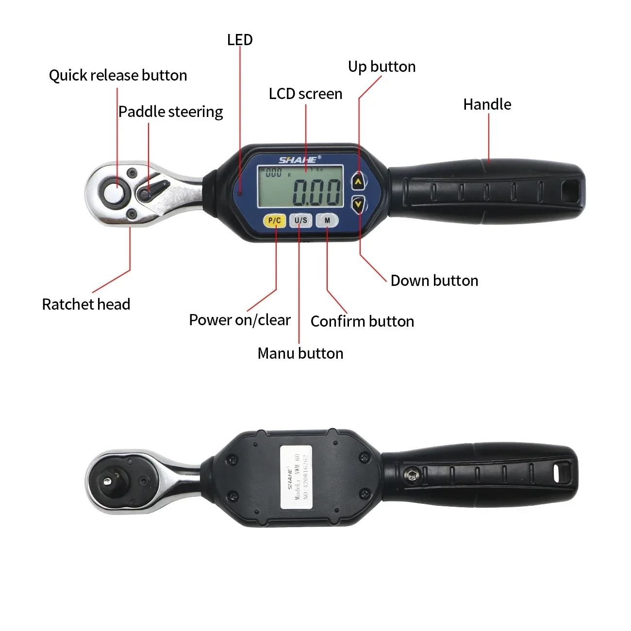 Mini Digital Torque Wrench Adjustable Professional Hand Tool 2