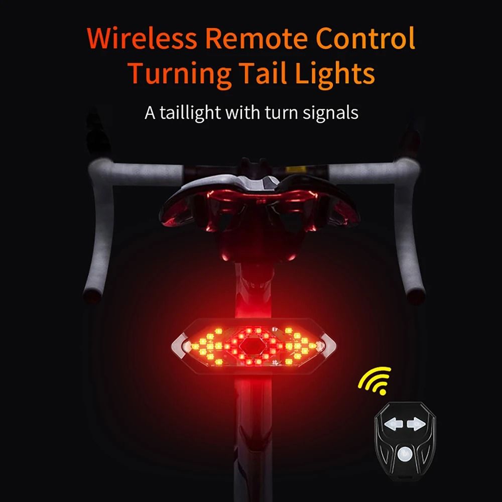 Wireless Remote Control Bicycle Tail Light with Turn Signals