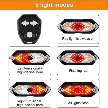 Wireless Remote Control Bicycle Tail Light With Turn Signals 2
