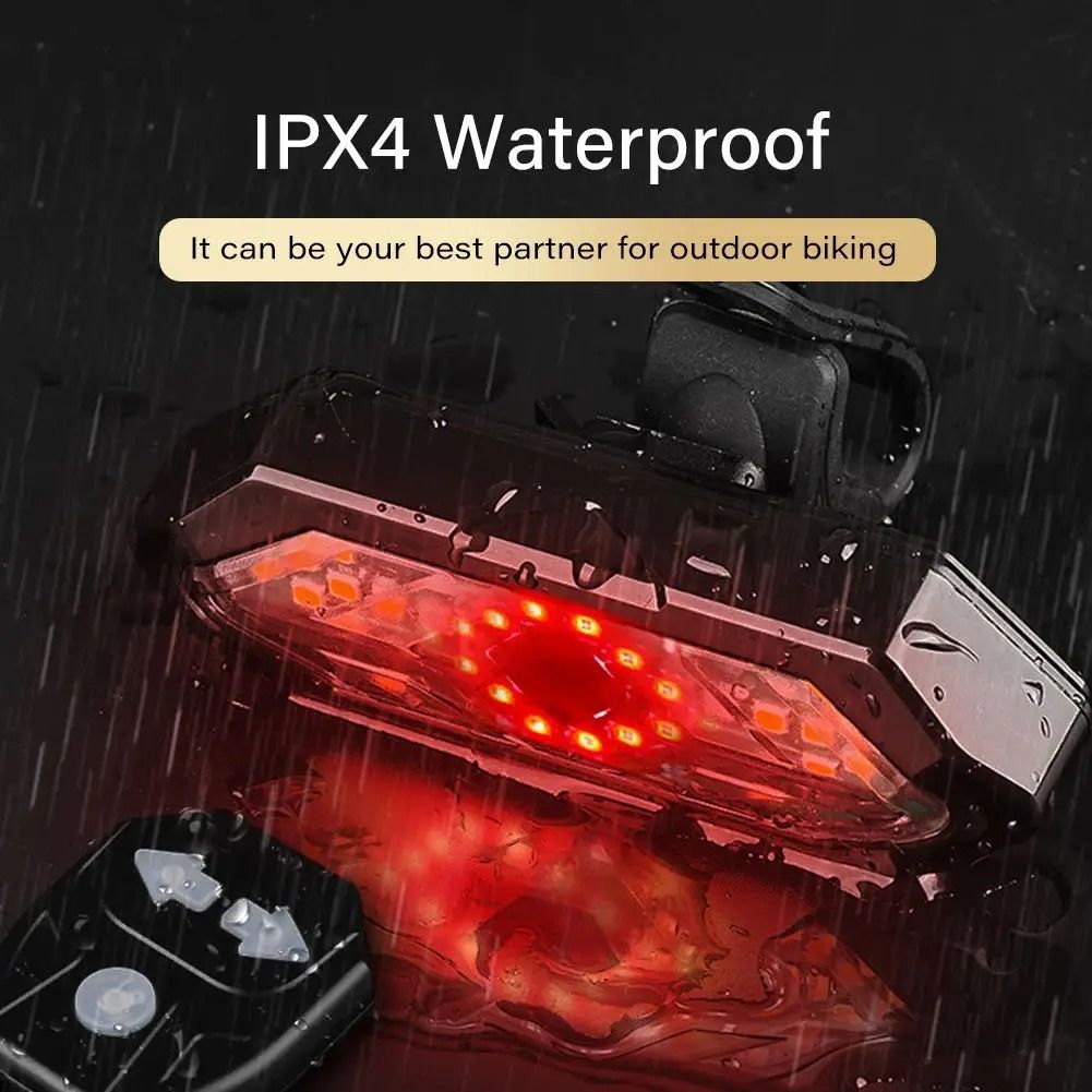 Wireless Remote Control Bicycle Tail Light With Turn Signals 5