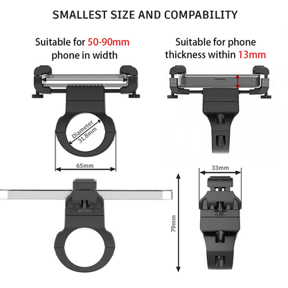 Uppel Bike Phone Holder Mini Rotatable Cycling Mobile Stand For MTB And Road Bikes 3