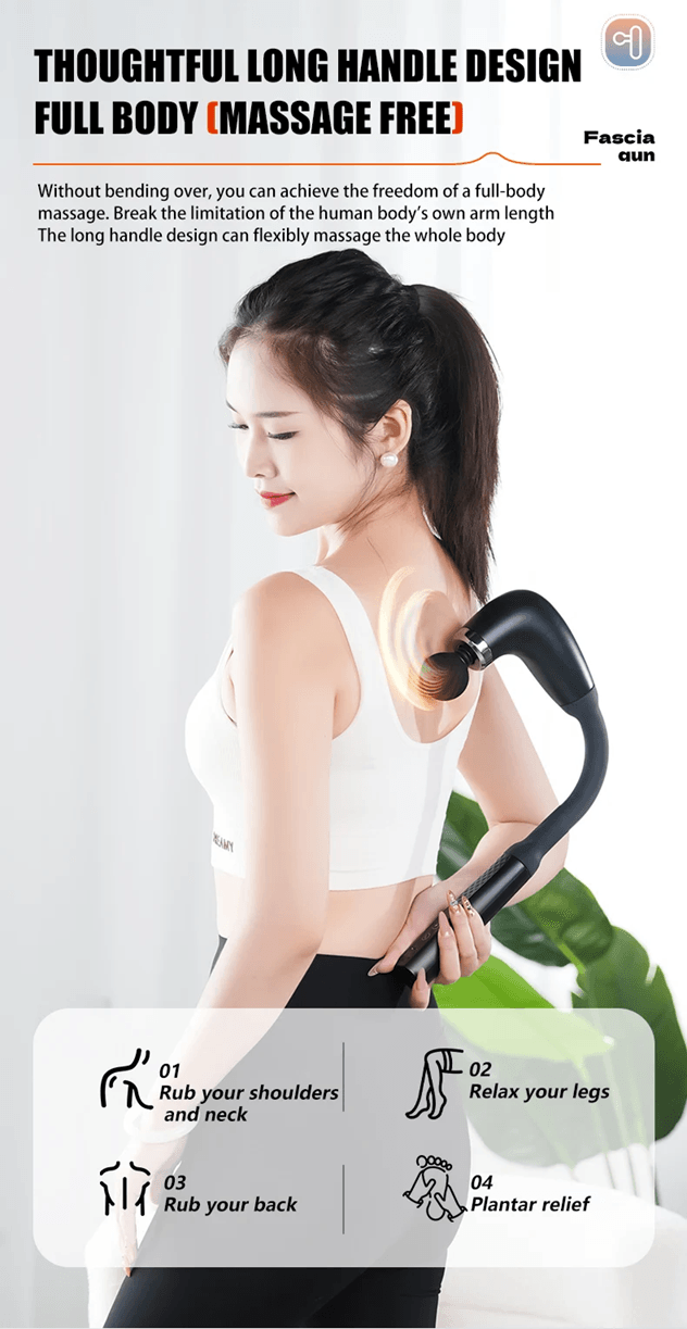 Electric Fascia Gun Massager Handheld Deep Tissue Muscle Massage Gun For Body Relaxation And Recove 2