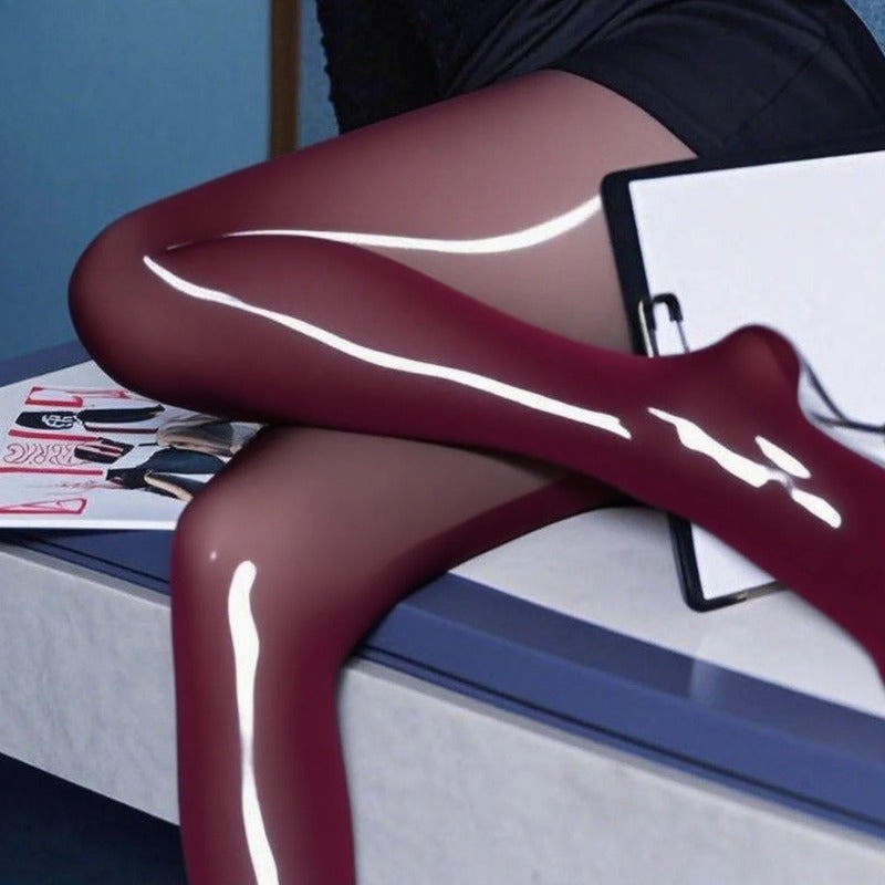 Glossy Sheer Tights With Horse Oil High Waist Elastic Pantyhose Plus Size Thin  Glossy Stockings Fo 3
