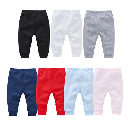 Cotton Baby Pants, Blank Color Muslin Trousers for Newborns & Kids, Soft Plain Clothing