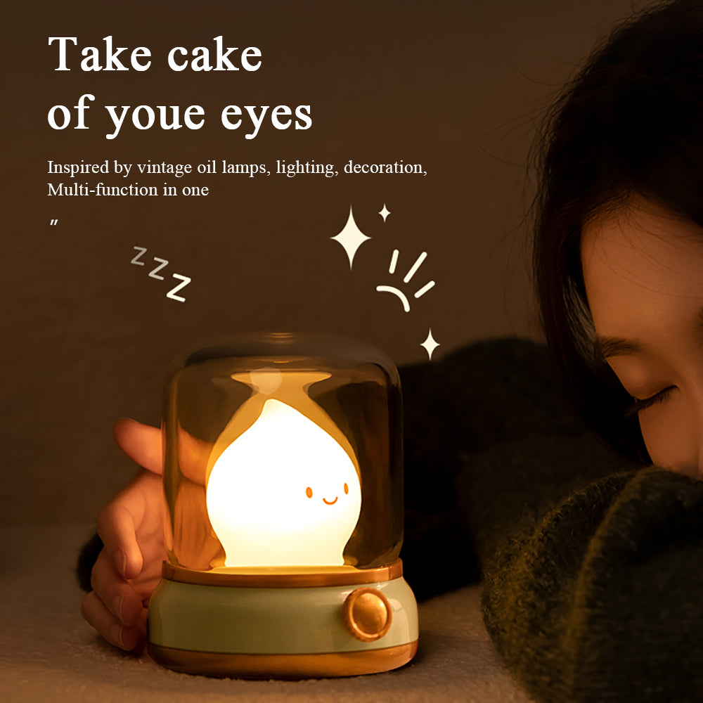 USB Rechargeable Kerosene LED Night Light Cute Flameless Candle Light With Two Modes Dimmable Campi 2