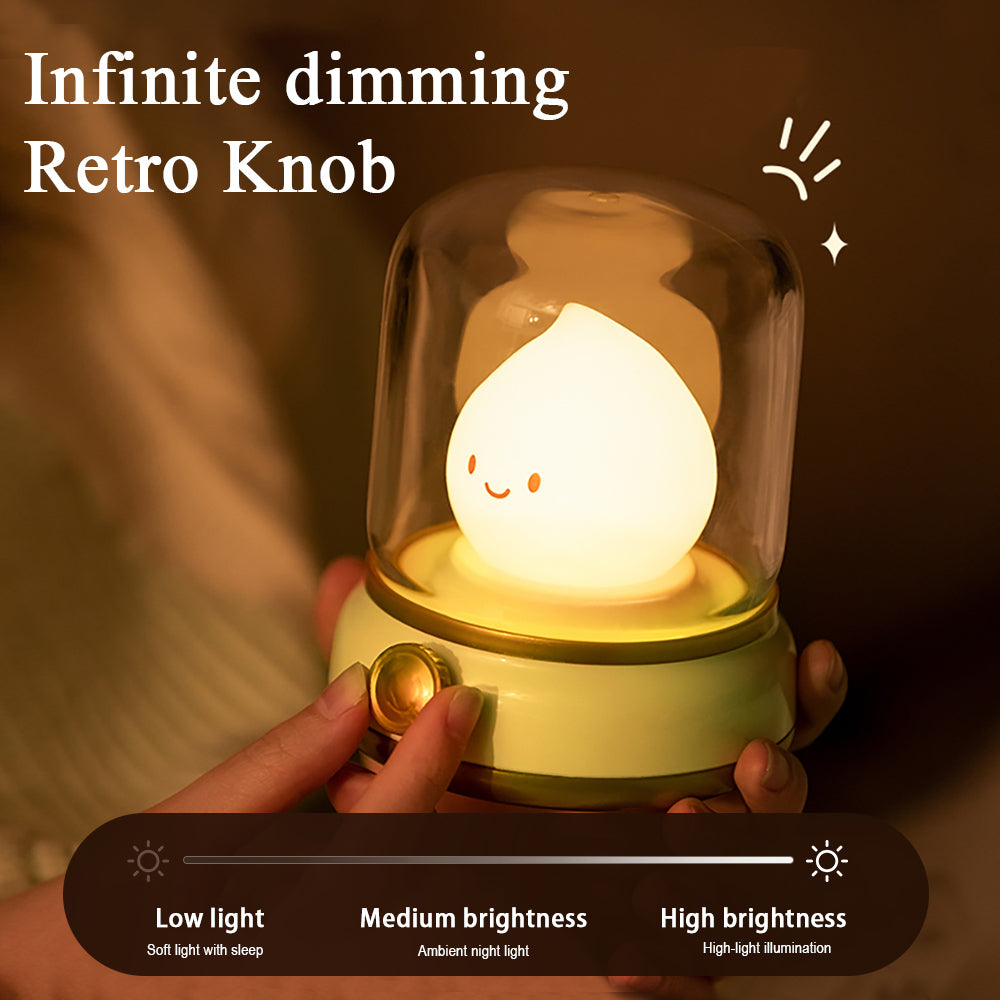 USB Rechargeable Kerosene LED Night Light Cute Flameless Candle Light With Two Modes Dimmable Campi 3