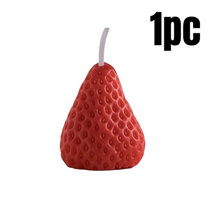 Strawberry Shaped Soy Wax Candles Set Fruit Aroma Smokeless Candles For Meditation Mood Boosting We 5