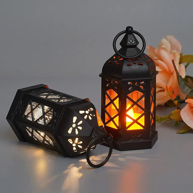 Hexagonal Retro Desktop Lamp Atmosphere Decoration, LED Wind Lamp, Candle Lamp, Creative Gift, Portable Small Horse