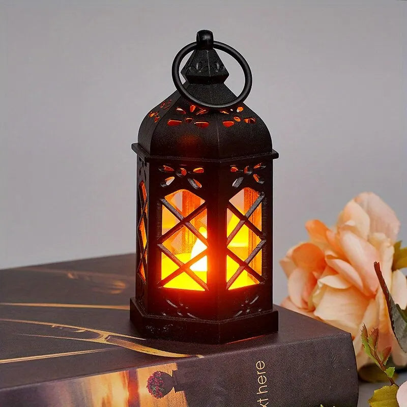 Hexagonal Retro Desktop Lamp Atmosphere Decoration, LED Wind Lamp, Candle Lamp, Creative Gift, Portable Small Horse