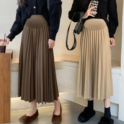 2025 Maternity Skirts with Elastic Waist Belly, Casual Clothes for Pregnant Womens
