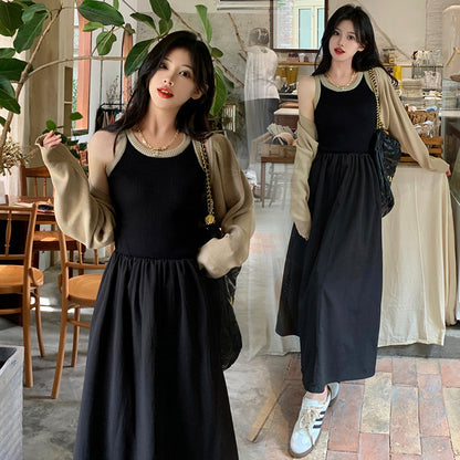 Elegant Maternity Clothes Set, Knitted Cardigan Dress with Shawl, New Arrival Pregnant Women's Overcoat, Dress Outfit