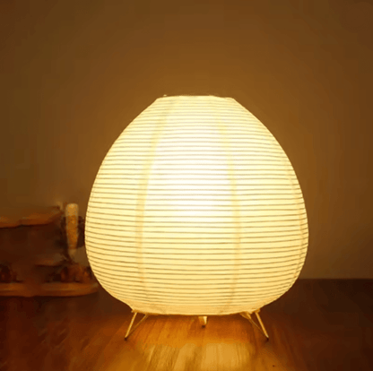 Japanese Lantern LED Table Lamp with Rice Paper Shade for Bedroom Living Room and Study Decor