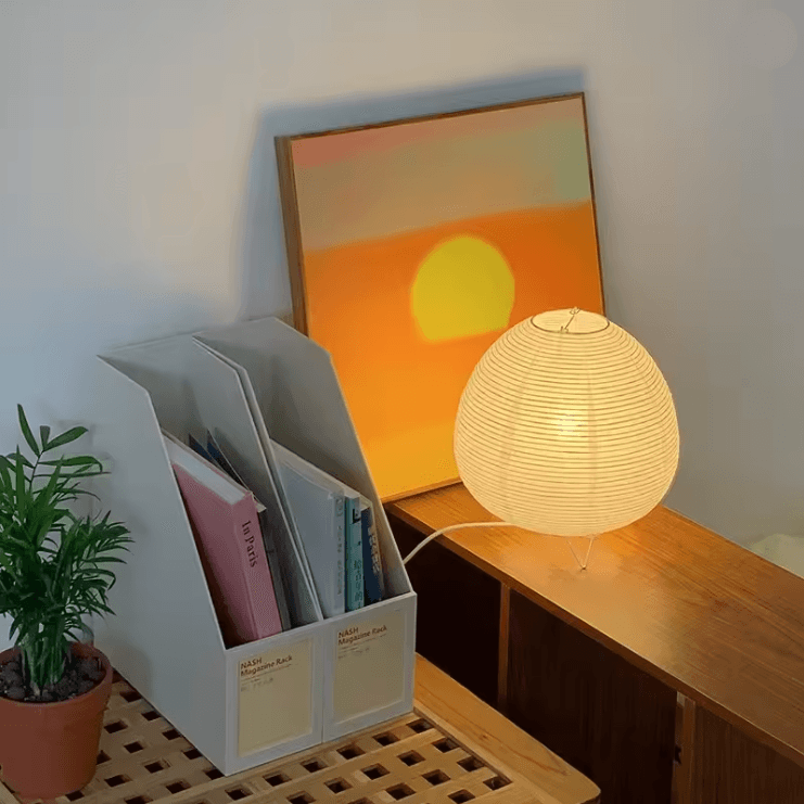 Japanese Lantern LED Table Lamp With Rice Paper Shade For Bedroom Living Room And Study Decor 1