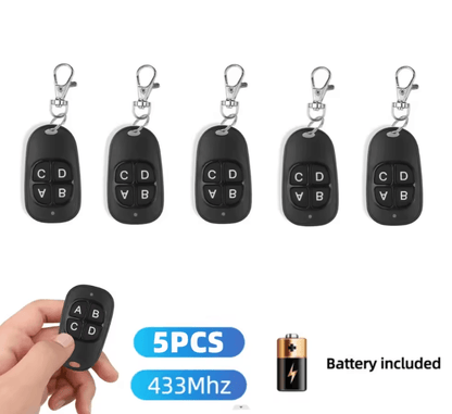 433 Mhz RF Remote Control Key Fob 4 Channel Cloning Transmitter For Garage Doors And Car Alarm Syst 2