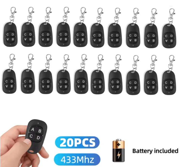 433 Mhz RF Remote Control Key Fob 4 Channel Cloning Transmitter For Garage Doors And Car Alarm Syst 4
