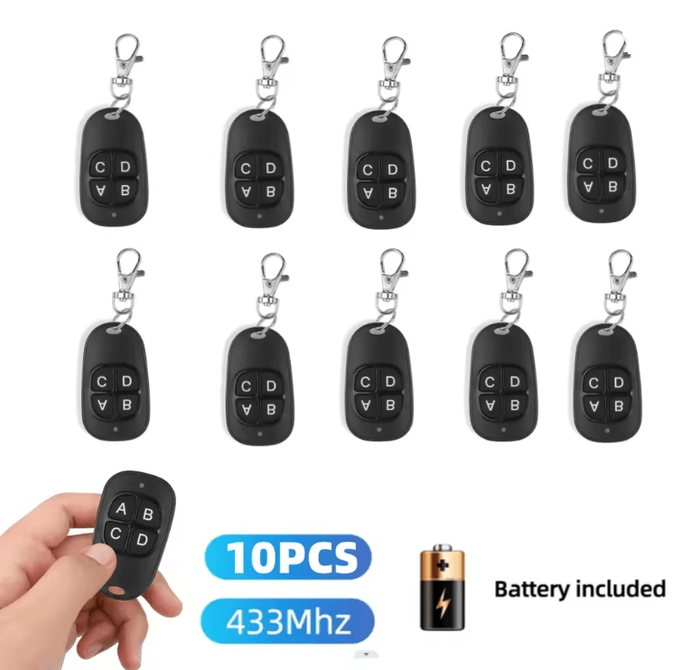 433 Mhz RF Remote Control Key Fob 4 Channel Cloning Transmitter For Garage Doors And Car Alarm Syst 5