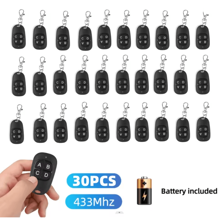 433 Mhz RF Remote Control Key Fob 4 Channel Cloning Transmitter For Garage Doors And Car Alarm Syst 7