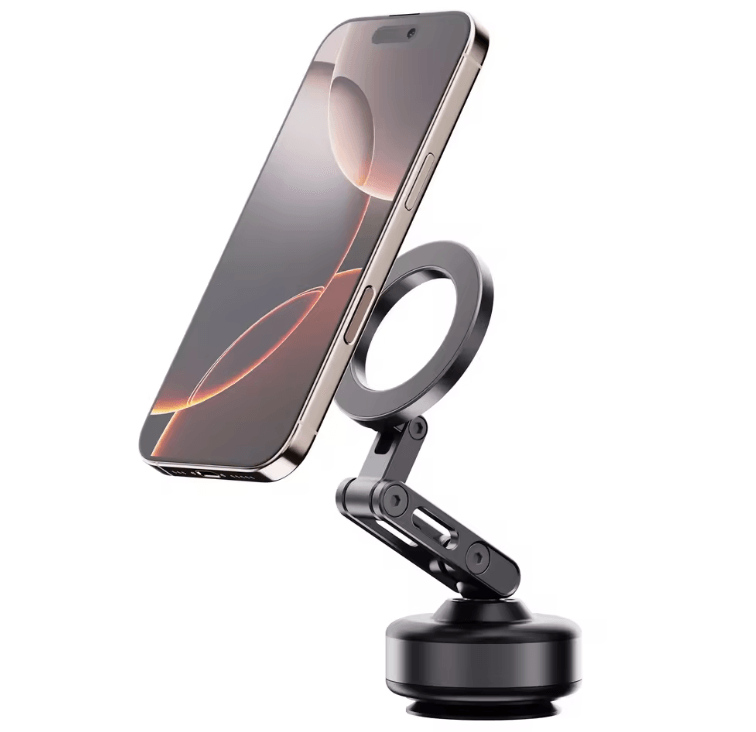 Magnetic Car Phone Holder Foldable 360 Degree Aluminum Alloy Mount for Smartphones