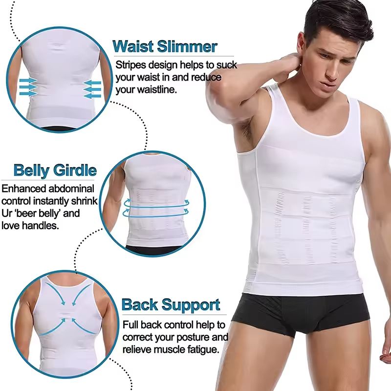 Mens Slimming Compression Vest  Body Shaper Tank Top For Tummy Control  Workout Support 2