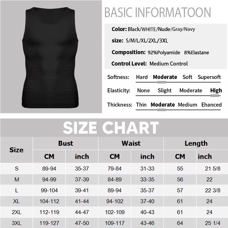Mens Slimming Compression Vest  Body Shaper Tank Top For Tummy Control  Workout Support 5