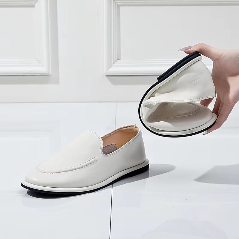 Womens Genuine Leather Loafers  SlipOn Round Toe Flats For Everyday Comfort 4