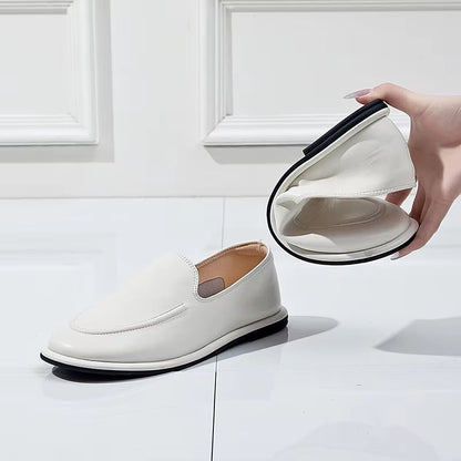 Womens Genuine Leather Loafers  SlipOn Round Toe Flats For Everyday Comfort 4