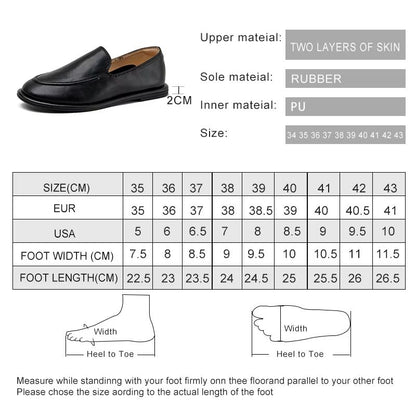 Womens Genuine Leather Loafers  SlipOn Round Toe Flats For Everyday Comfort 5