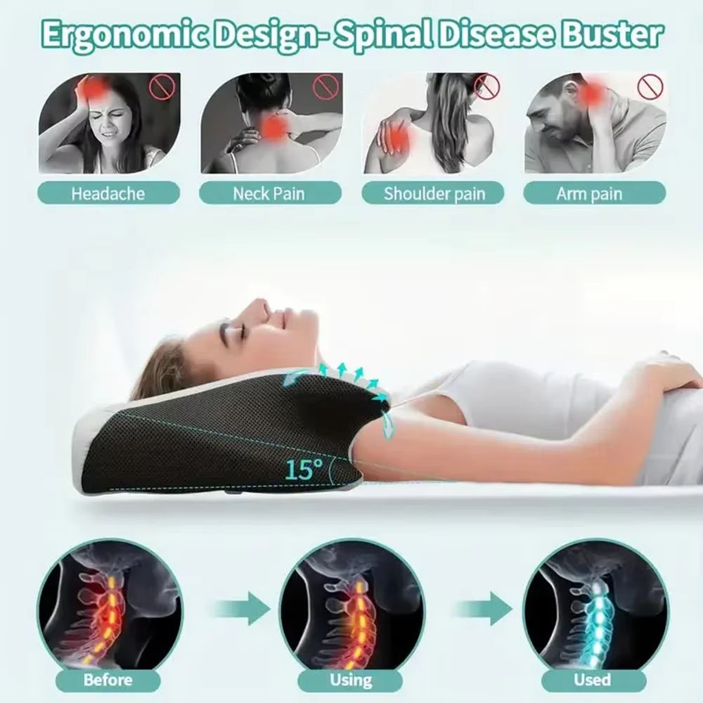 Emeka Memory Foam Cervical Pillow – Orthopedic Neck Support with Slow Rebound Comfort