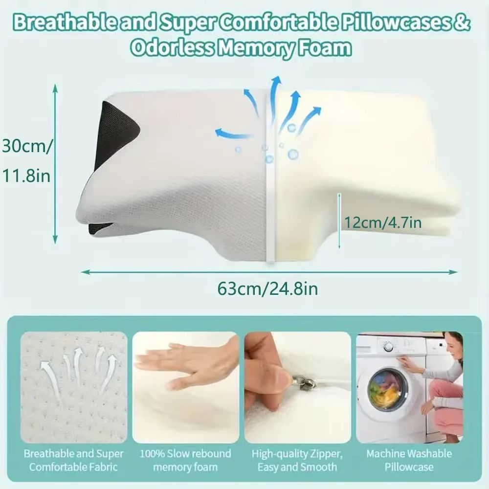 Emeka Memory Foam Cervical Pillow  Orthopedic Neck Support With Slow Rebound Comfort 4