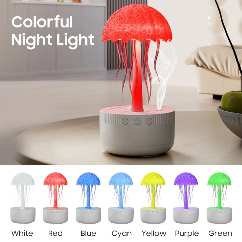 Jellyfish Essential Oil Diffuser  300ML Humidifier With 7Color LED Night Light For Home  Bedroom 2