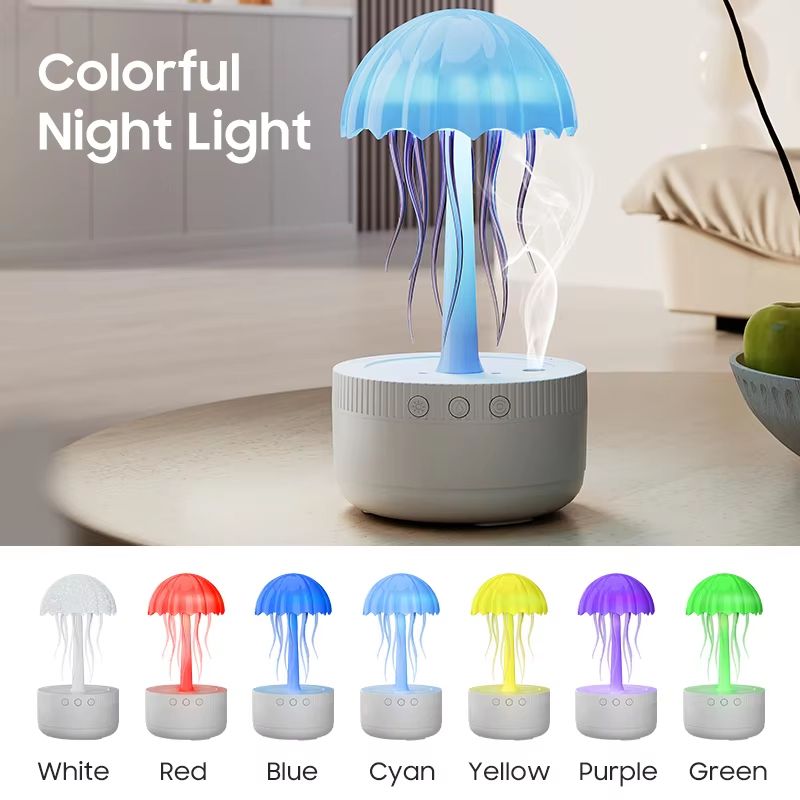 Jellyfish Essential Oil Diffuser  300ML Humidifier With 7Color LED Night Light For Home  Bedroom 3