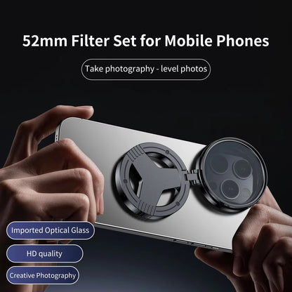 52mm CPL Polarizer Filter with Magnetic Holder – Smartphone Camera Lens Filter for iPhone & Android Vlogging