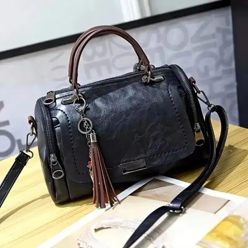 Womens Tassel Shoulder Bag  Large Capacity Crossbody Handbag With Zipper  Removable Strap 2