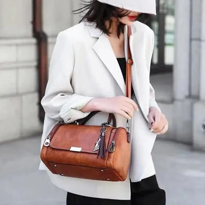 Womens Tassel Shoulder Bag  Large Capacity Crossbody Handbag With Zipper  Removable Strap 3