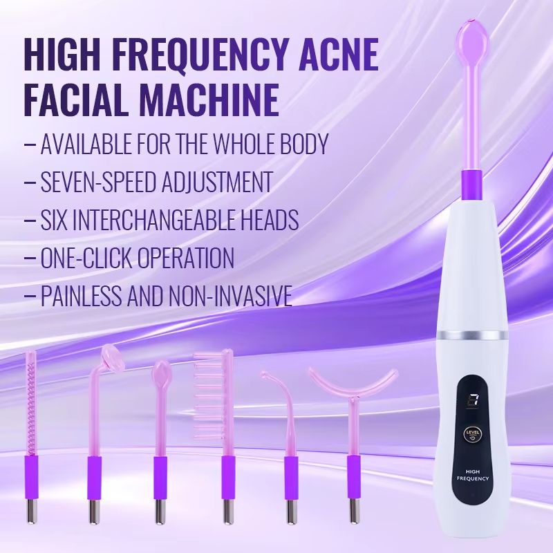 6in1 High Frequency Wand  Dual Mode Argon  Neon Therapy Device For Acne Firming  Professional Home  4