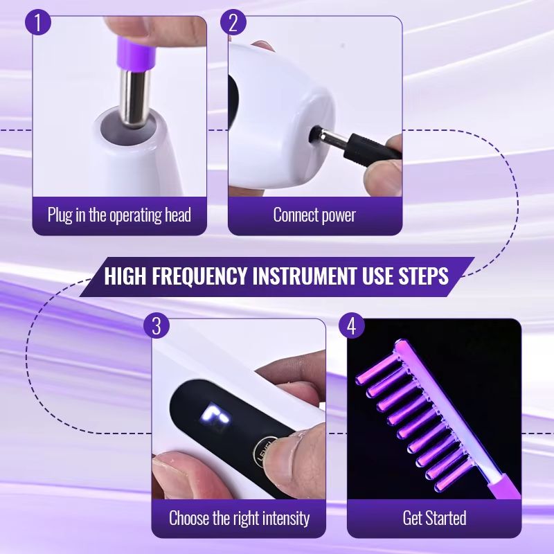 6in1 High Frequency Wand  Dual Mode Argon  Neon Therapy Device For Acne Firming  Professional Home  5