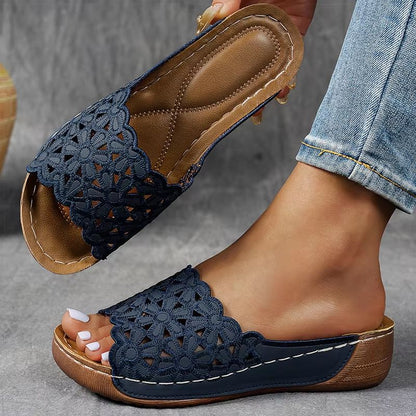 Womens Summer Wedge Sandals  Comfortable Heeled Shoes For Indoor  Outdoor Wear 9