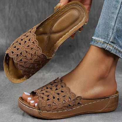 Womens Summer Wedge Sandals  Comfortable Heeled Shoes For Indoor  Outdoor Wear 6