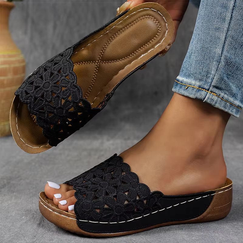 Womens Summer Wedge Sandals  Comfortable Heeled Shoes For Indoor  Outdoor Wear 7
