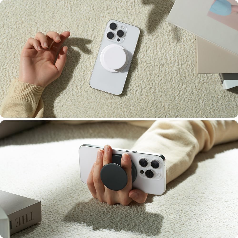 Magnetic Folding Mobile Phone Grip Holder, Popped Socket Pocket for Magsafe iPhone Mac, Samsung Expanding Stand