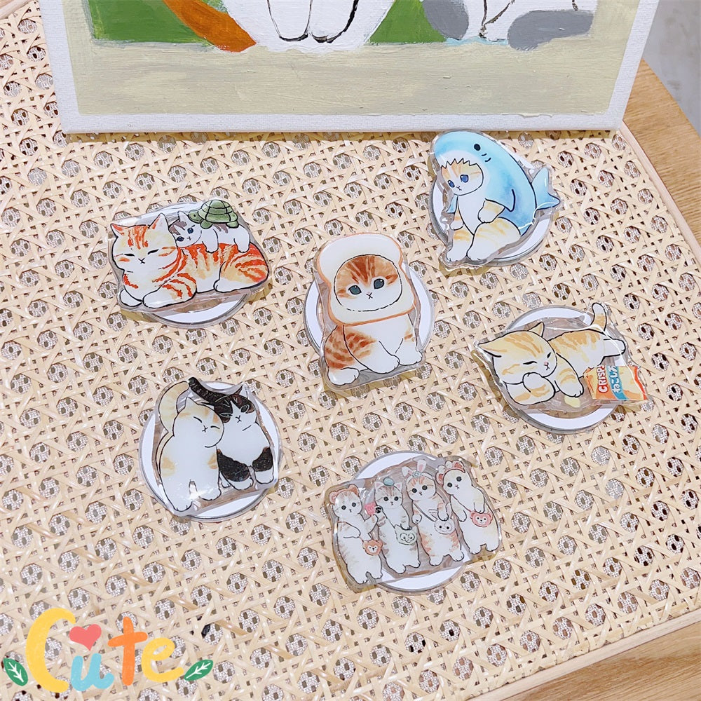 Cute Korean Cartoon Magsafe Magnetic Phone GripTok Stand for iPhone Foldable Wireless Charging Case Holder Ring