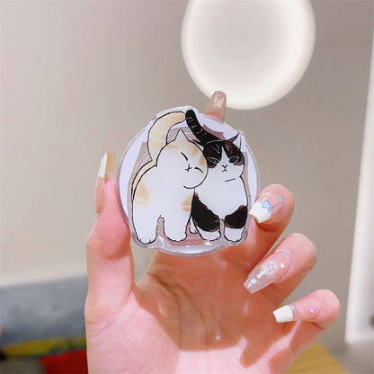 Cute Korean Cartoon Magsafe Magnetic Phone GripTok Stand for iPhone Foldable Wireless Charging Case Holder Ring