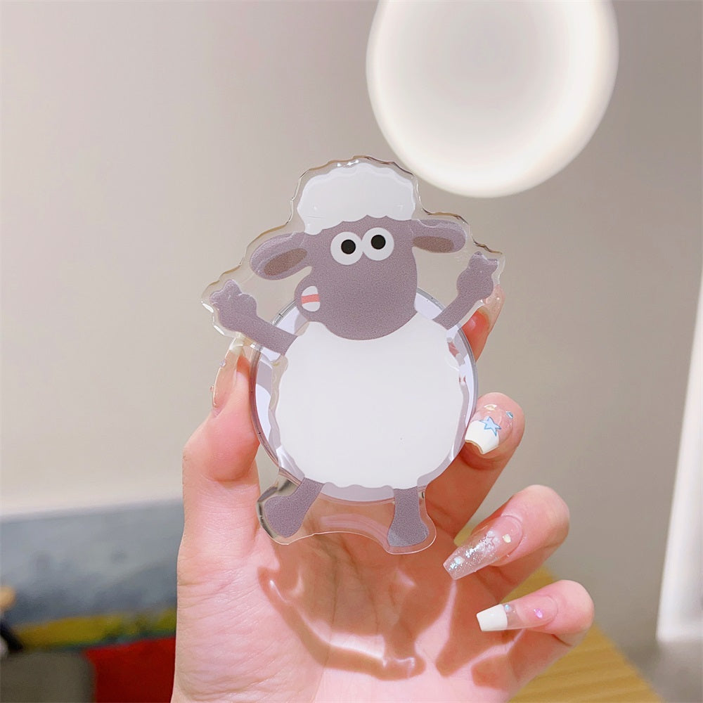 Cute Korean Cartoon Magsafe Magnetic Phone GripTok Stand for iPhone Foldable Wireless Charging Case Holder Ring