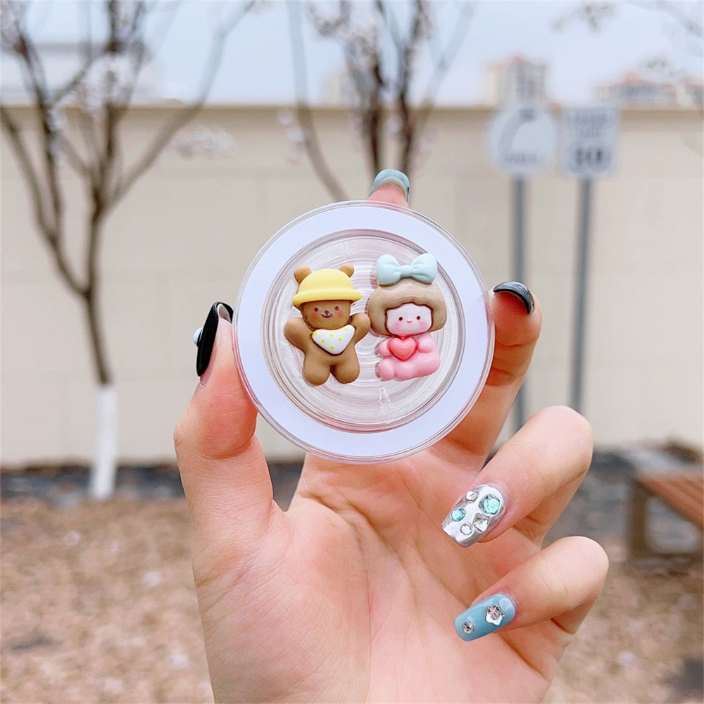 Cute Korean Cartoon Magsafe Magnetic Phone GripTok Stand for iPhone Foldable Wireless Charging Case Holder Ring