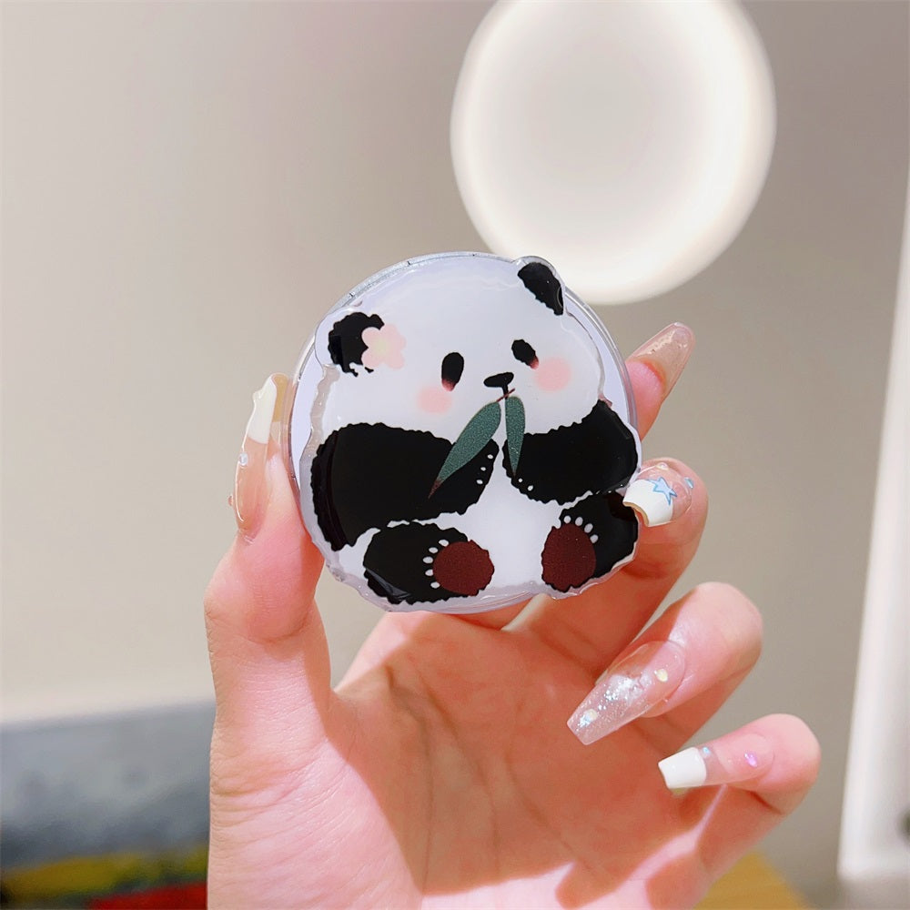 Cute Korean Cartoon Magsafe Magnetic Phone GripTok Stand for iPhone Foldable Wireless Charging Case Holder Ring
