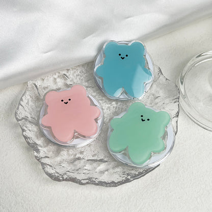 Cartoon Bear Magnetic Folding Phone Grip Holder Socket Pocket Support for Magsafe IPhone Samsung Mac Ring Finger